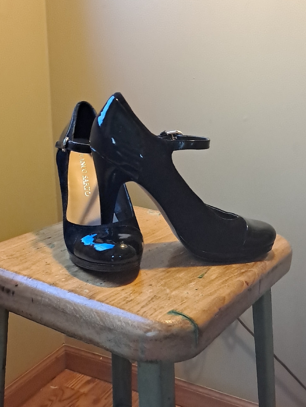 Black Patent Mary Jane Heels Franco Sarto